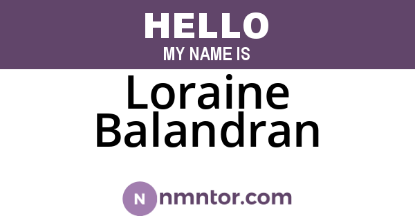 Loraine Balandran