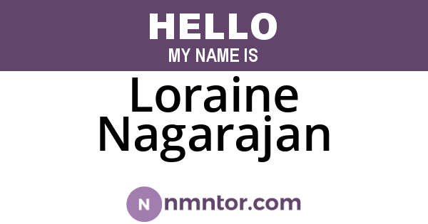 Loraine Nagarajan