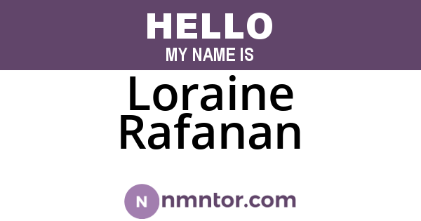 Loraine Rafanan