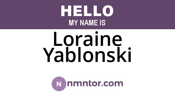 Loraine Yablonski