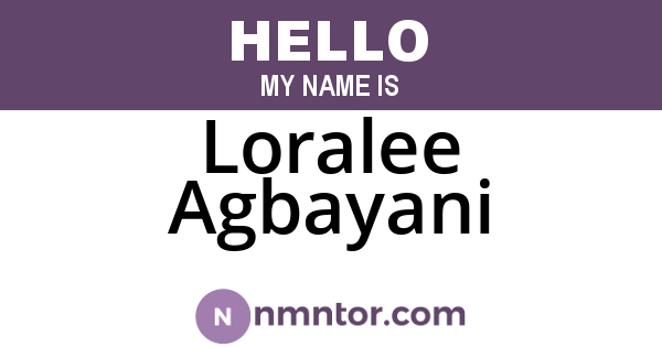 Loralee Agbayani