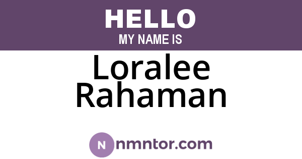 Loralee Rahaman