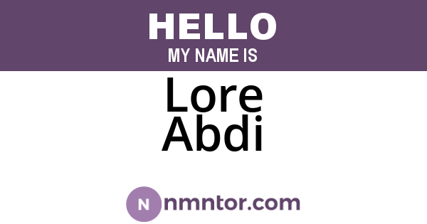 Lore Abdi