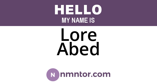 Lore Abed