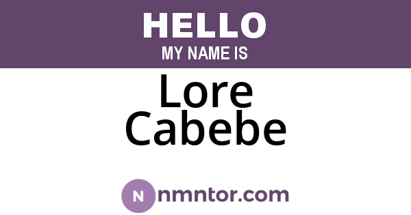 Lore Cabebe