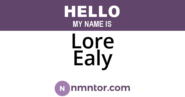Lore Ealy