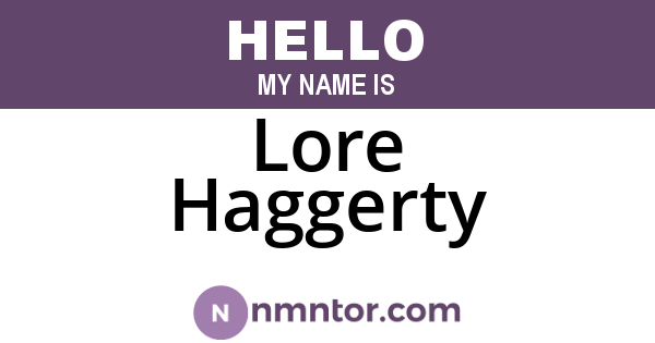 Lore Haggerty