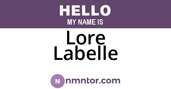 Lore Labelle