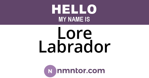 Lore Labrador
