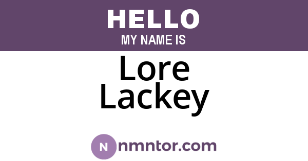 Lore Lackey