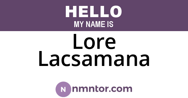 Lore Lacsamana