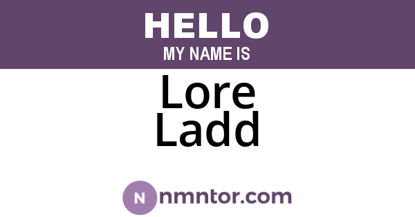 Lore Ladd