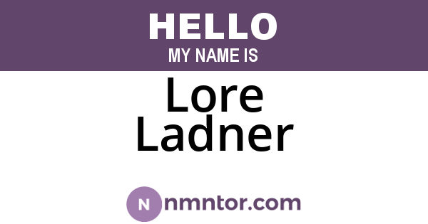 Lore Ladner