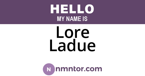 Lore Ladue