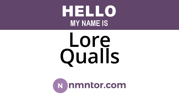 Lore Qualls