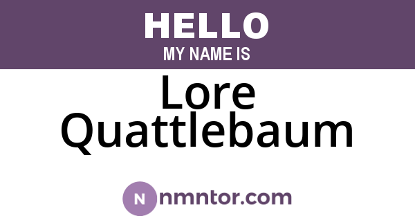 Lore Quattlebaum