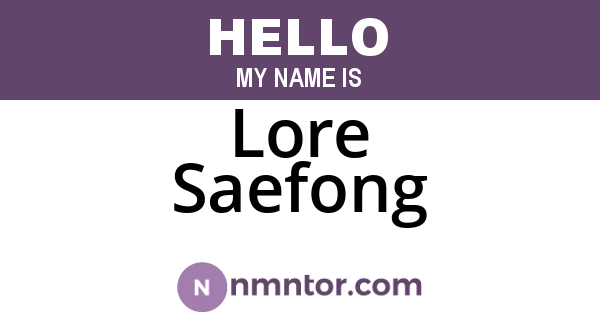 Lore Saefong