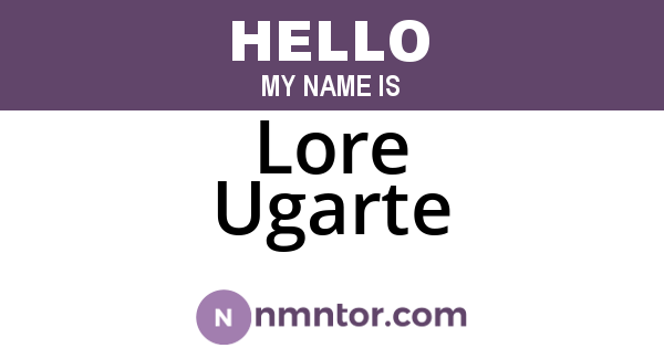 Lore Ugarte