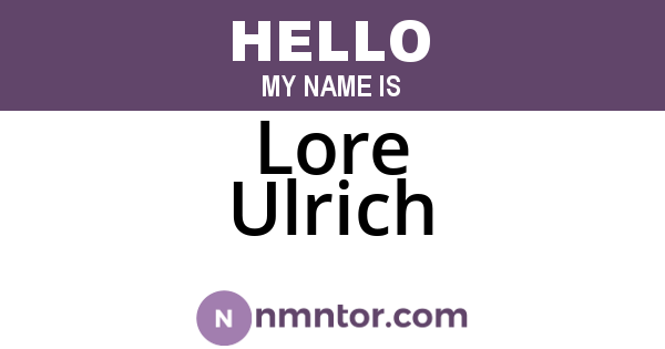 Lore Ulrich