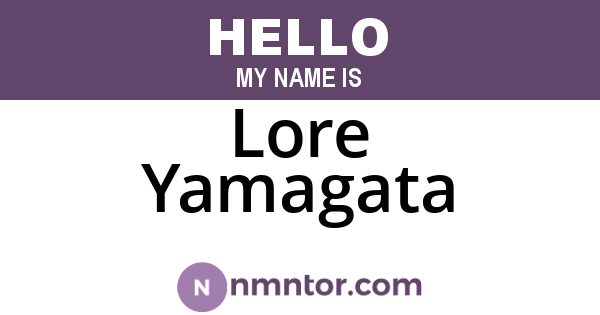 Lore Yamagata