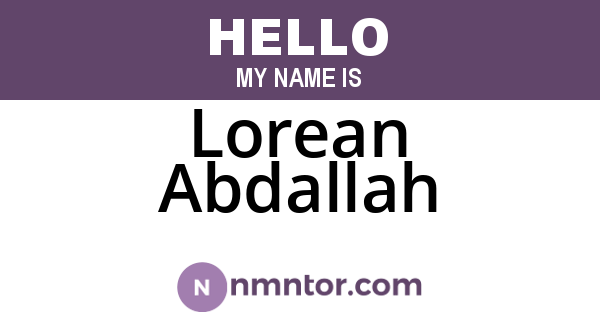 Lorean Abdallah