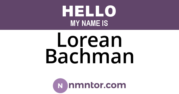 Lorean Bachman