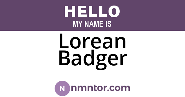 Lorean Badger