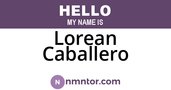 Lorean Caballero