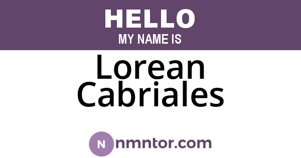 Lorean Cabriales