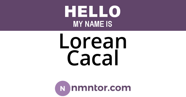 Lorean Cacal