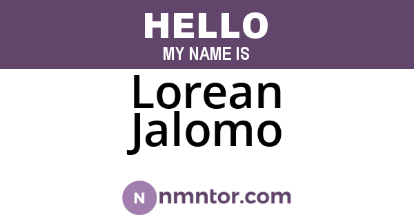 Lorean Jalomo