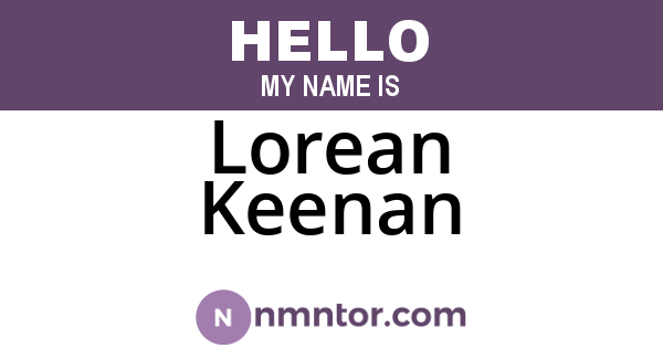 Lorean Keenan