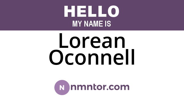 Lorean Oconnell