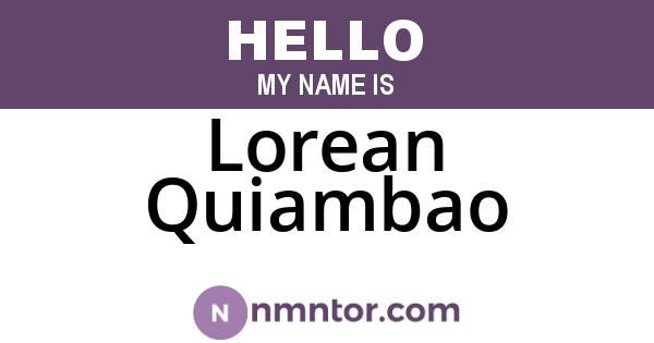 Lorean Quiambao
