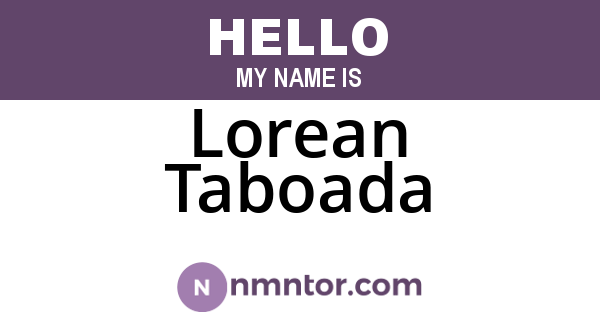 Lorean Taboada
