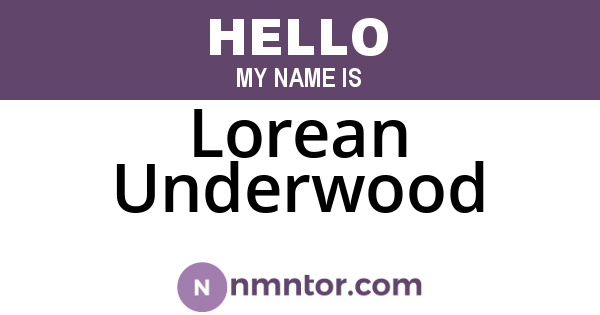 Lorean Underwood