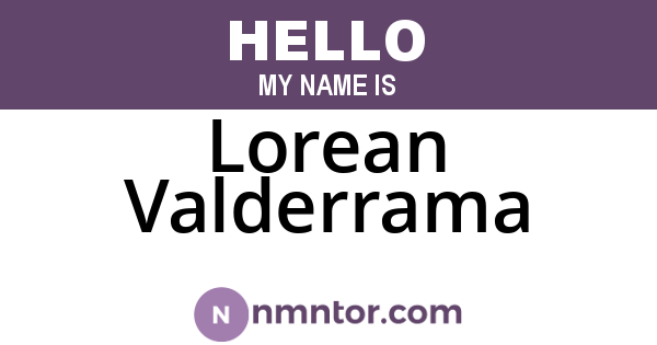 Lorean Valderrama