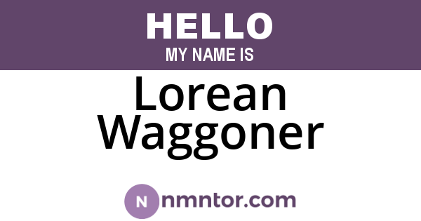 Lorean Waggoner