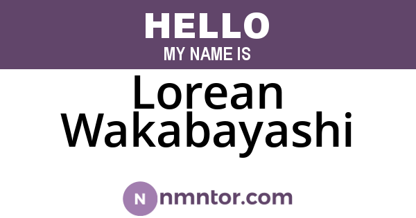 Lorean Wakabayashi