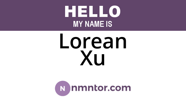 Lorean Xu