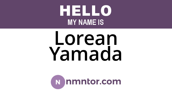 Lorean Yamada