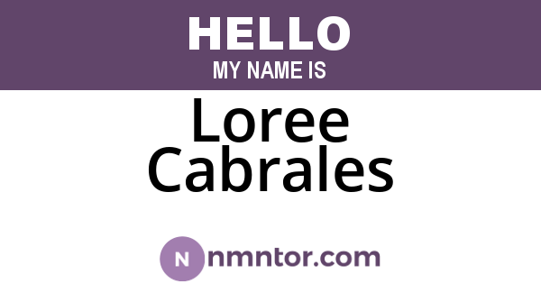 Loree Cabrales