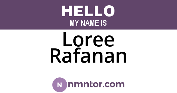 Loree Rafanan