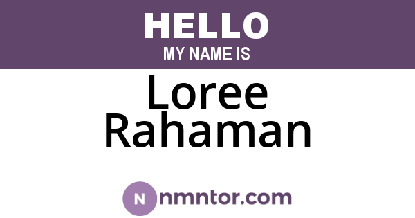 Loree Rahaman