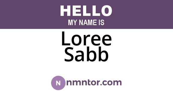 Loree Sabb