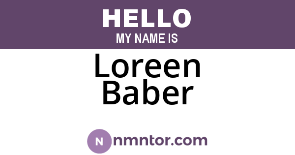 Loreen Baber