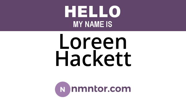 Loreen Hackett