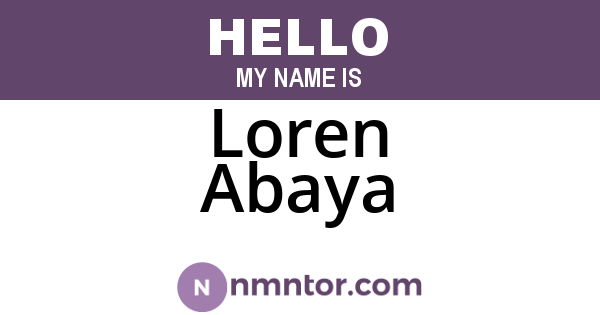 Loren Abaya