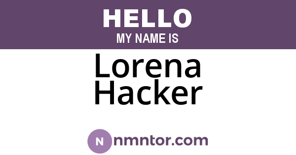 Lorena Hacker