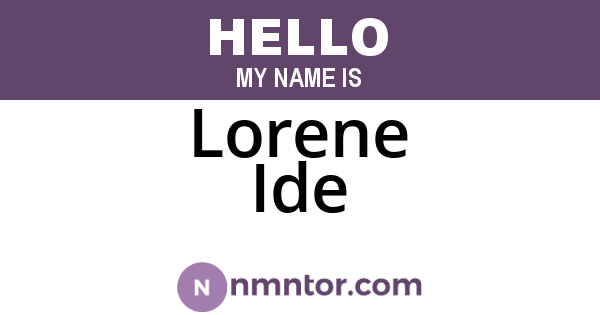 Lorene Ide